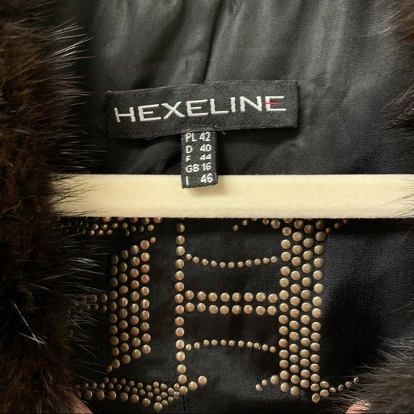 Hexeline Leather Fur Trim‎ Coat Size 12 - Picture 2 of 11